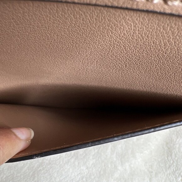 Expressions NYC Beige Faux Leather Crossbody Bag Adjustable Strap Gold-Tone - Picture 7 of 14